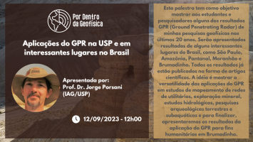 Aplicações do GPR na USP e em interessantes lugares no Brasil