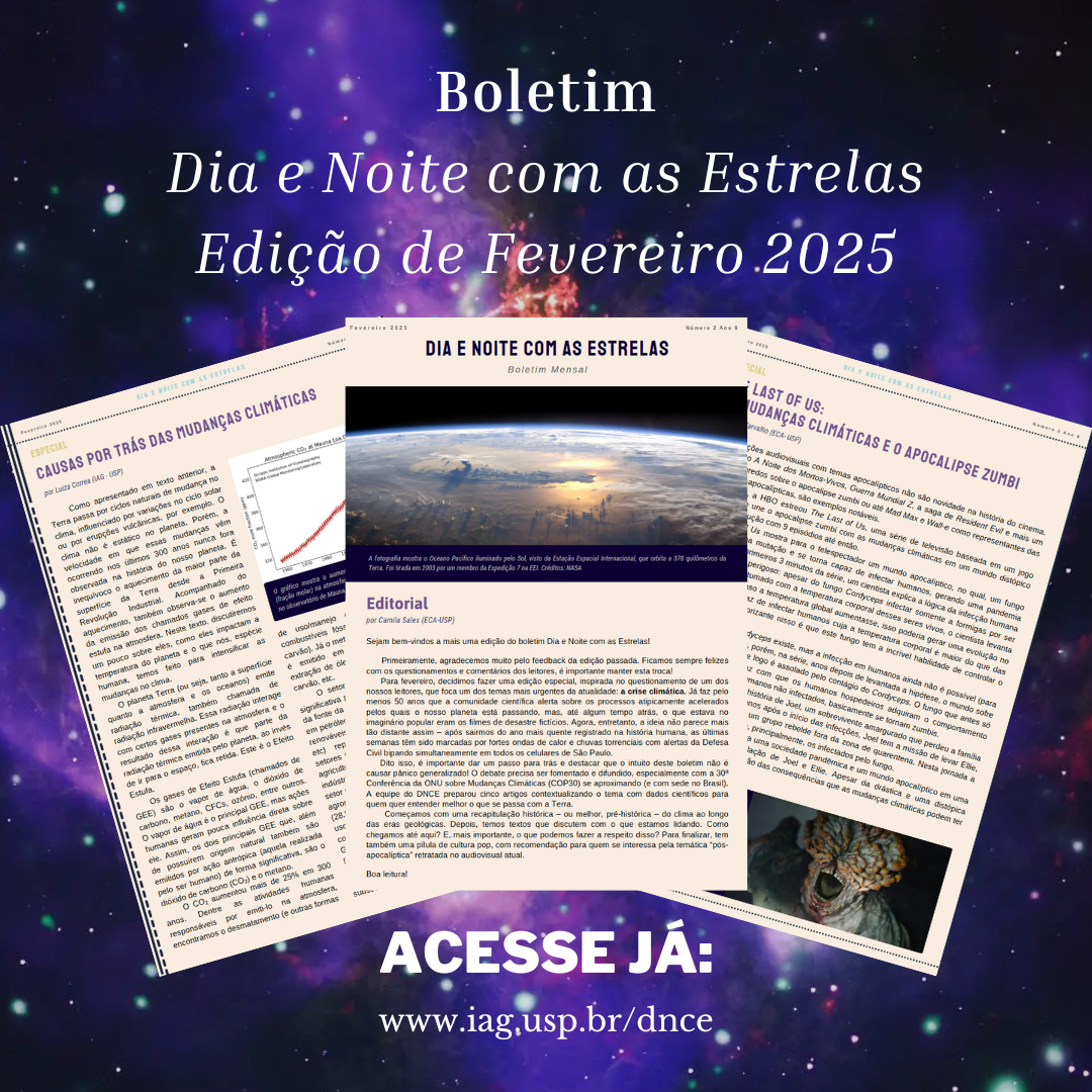 Boletim Dia e Noite com as Estrelas de Janeiro de 2025