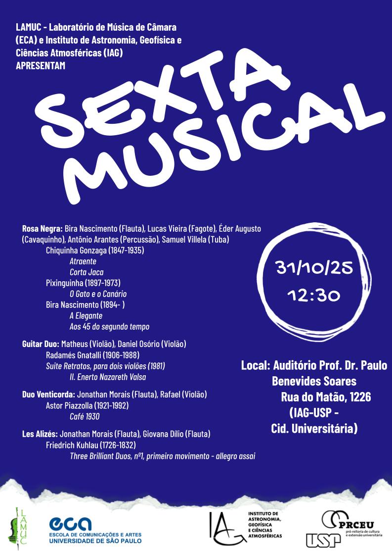 Cartaz Sexta Musical 31/10/2025