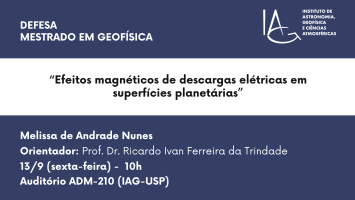 Defesa - Mestrado em Geofísica: Melissa de Andrade Nunes - Efeitos magnéticos de descargas elétricas em superfícies planetárias - 13 de setembro de 2024